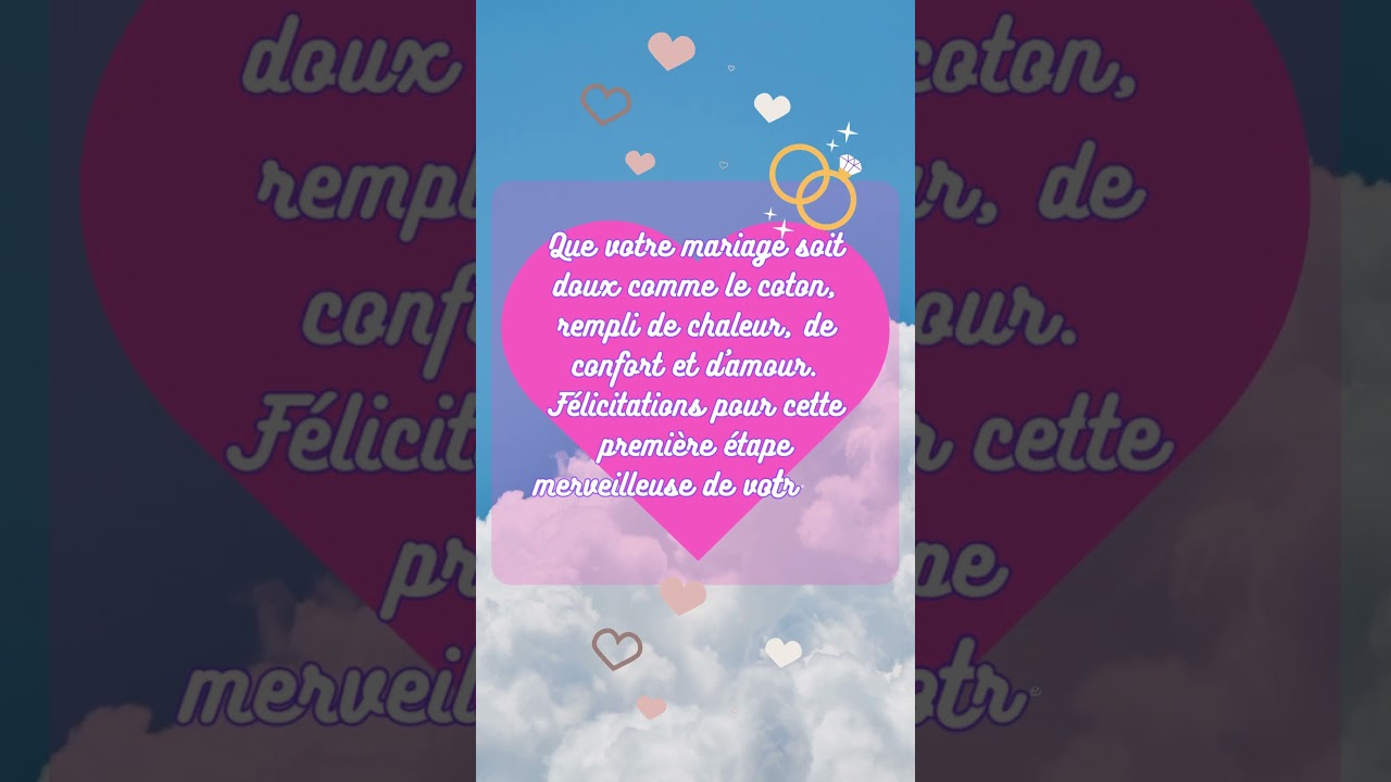 Texte pour f&eacute;licitations marriage noces de coton #2
