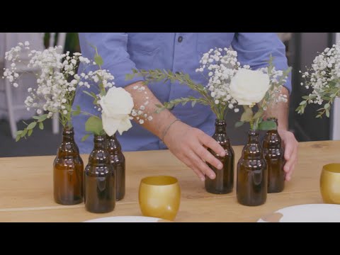 DIY centre de table boh&egrave;me avec quelques bouteilles