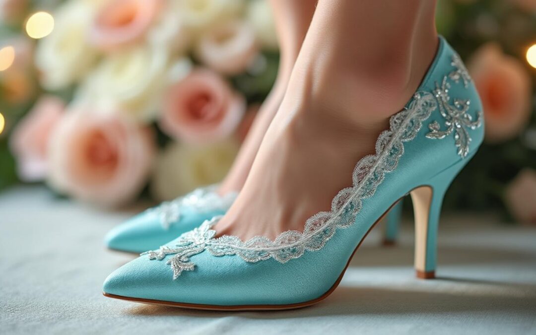 découvrez notre sélection de chaussures de mariage vert d’eau et apportez une touche de couleur élégante à votre tenue de mariée. osez l’originalité tout en conservant raffinement et chic le jour j.