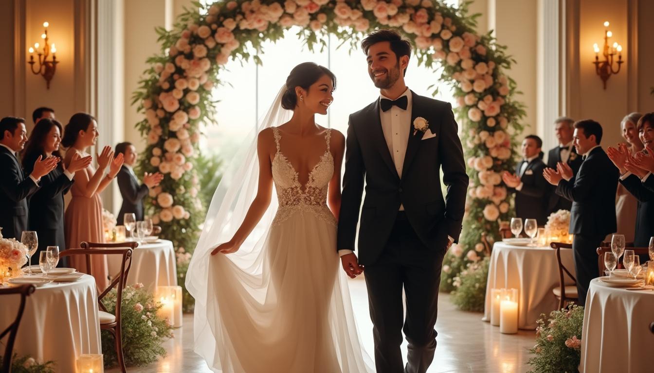 Entrée des mariés : créer un moment fort et inoubliable découvrez comment orchestrer une entrée des mariés mémorable et émouvante, pour marquer les esprits et débuter votre réception de mariage sur une note inoubliable.