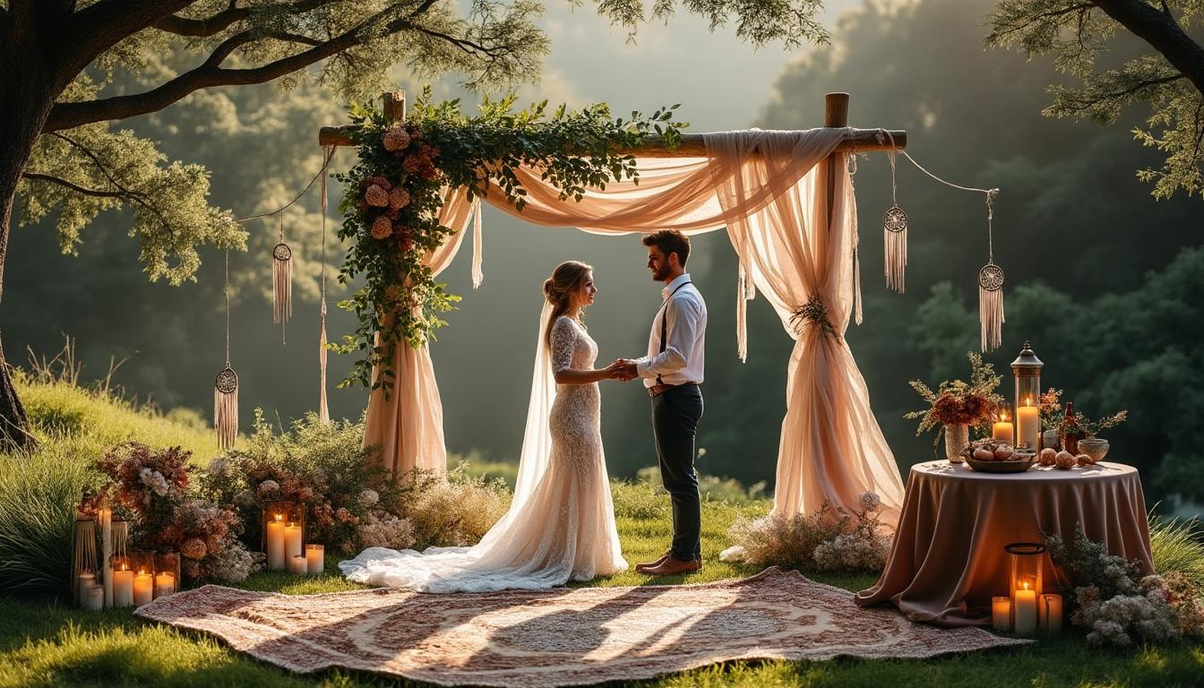 Mariage Boho : inspirations bohèmes pour une cérémonie libre et poétique découvrez des idées et inspirations bohèmes pour organiser un mariage boho authentique : décoration naturelle, tenues décontractées, ambiance poétique et conseils pour une cérémonie libre et inoubliable.