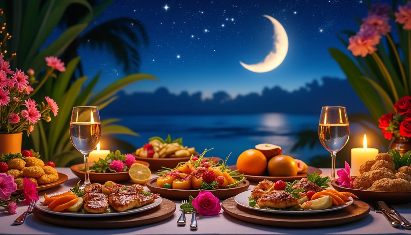 découvrez notre service traiteur lune de miel et laissez-vous séduire par des saveurs exotiques conçues pour sublimer vos premières nuits d’amour. un voyage culinaire inoubliable à partager à deux.