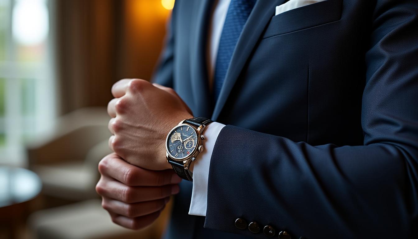 Location de montre de luxe : le détail chic du marié élégant louez une montre de luxe pour sublimer le style du marié élégant. le détail chic qui fait toute la différence le jour j.