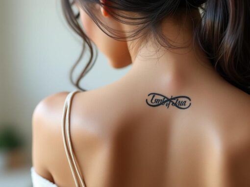 Tatouage discret sur la nuque : symbole d’amour à deux ou souvenir du grand jour Tatouage discret sur la nuque : symbole d’amour à deux ou souvenir du grand jour