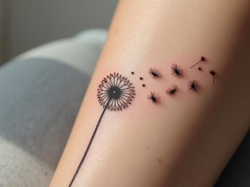 Tatouage pissenlit : signification romantique et message d’espoir Tatouage pissenlit : signification romantique et message d’espoir