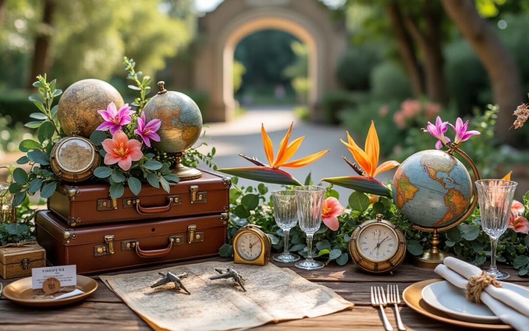 Déco de table thème voyage : idées originales pour un mariage dépaysant