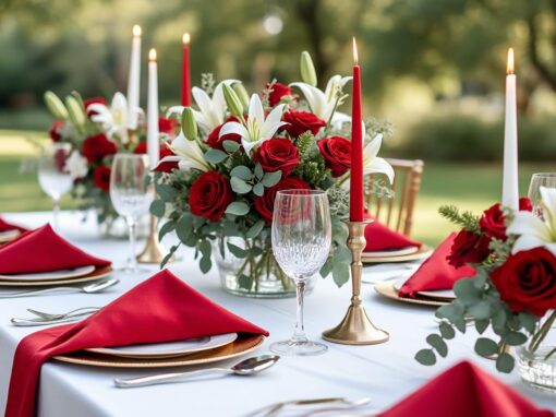 Décoration de table mariage rouge et blanc : idées élégantes et harmonieuses