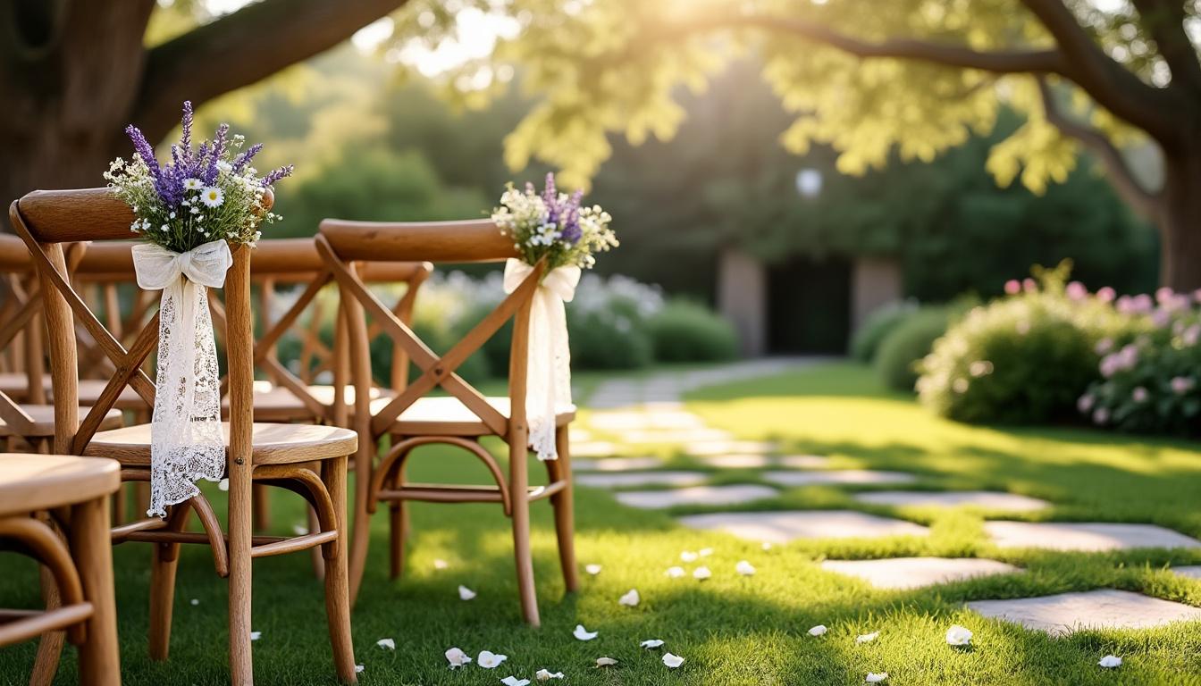 découvrez des idées simples et élégantes pour la décoration de chaise lors d'un mariage champêtre, alliant charme naturel et raffinement pour sublimer votre événement.