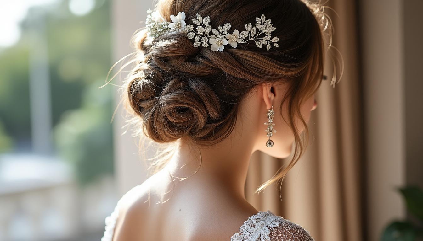 découvrez des idées élégantes et faciles de coiffures de mariage pour cheveux mi-longs, parfaites pour sublimer votre jour spécial avec style et simplicité.