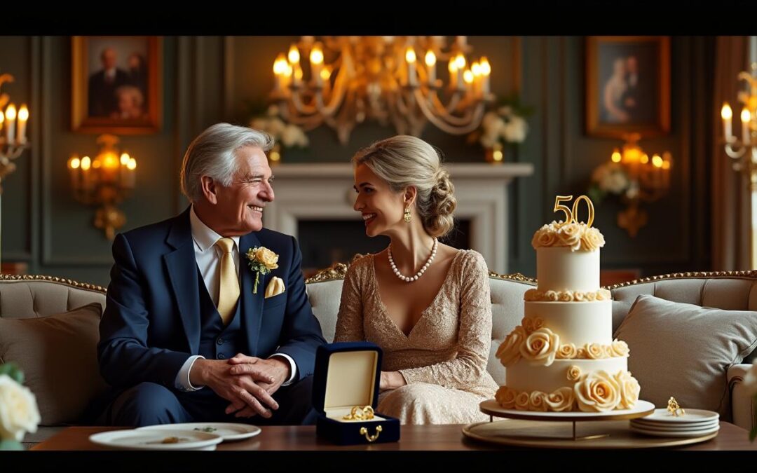 Poème pour 50 ans de mariage : célébrer les noces d’or avec émotion